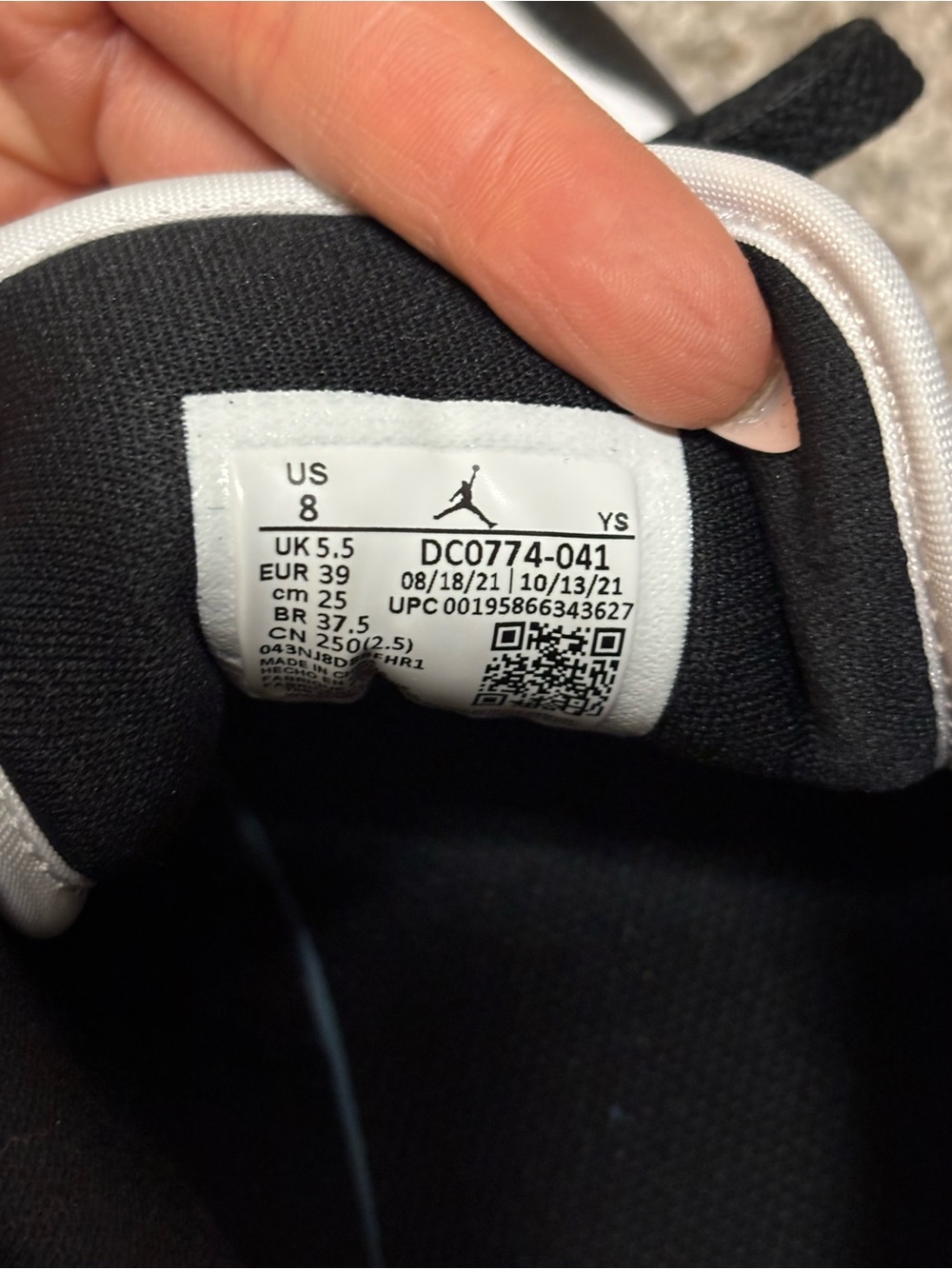 Jordan Black, White & Light Blue Low-Top Sneakers - Women’s - Picture 5 of 6